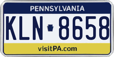 PA license plate KLN8658