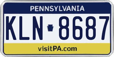 PA license plate KLN8687