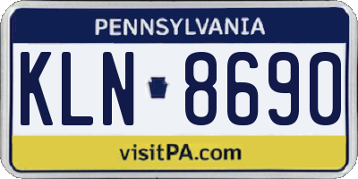 PA license plate KLN8690
