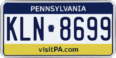 PA license plate KLN8699