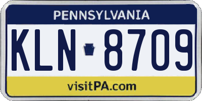PA license plate KLN8709