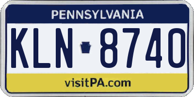 PA license plate KLN8740