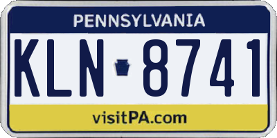 PA license plate KLN8741