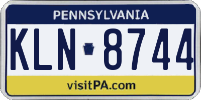 PA license plate KLN8744