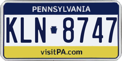 PA license plate KLN8747
