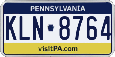 PA license plate KLN8764