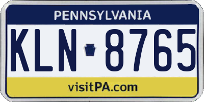 PA license plate KLN8765