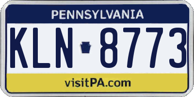 PA license plate KLN8773