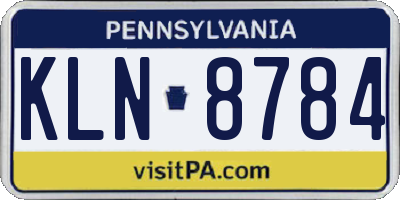 PA license plate KLN8784