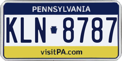 PA license plate KLN8787