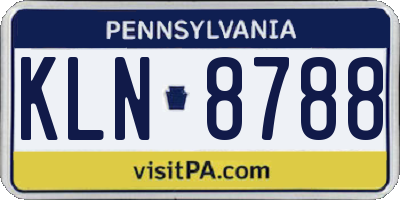 PA license plate KLN8788