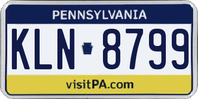 PA license plate KLN8799