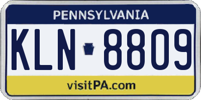 PA license plate KLN8809