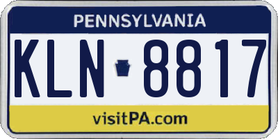 PA license plate KLN8817
