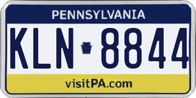 PA license plate KLN8844
