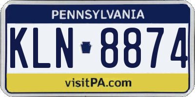 PA license plate KLN8874