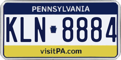 PA license plate KLN8884