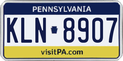 PA license plate KLN8907