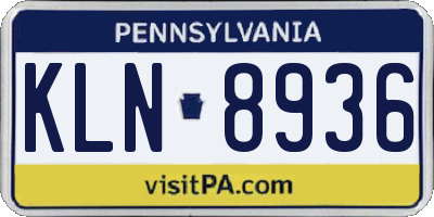 PA license plate KLN8936