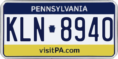 PA license plate KLN8940