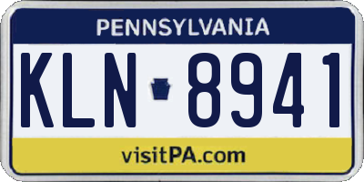 PA license plate KLN8941