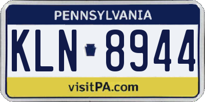 PA license plate KLN8944