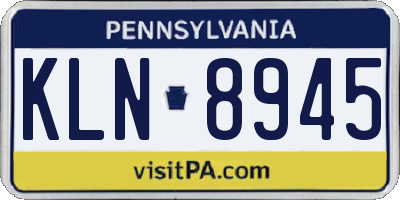 PA license plate KLN8945