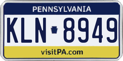 PA license plate KLN8949