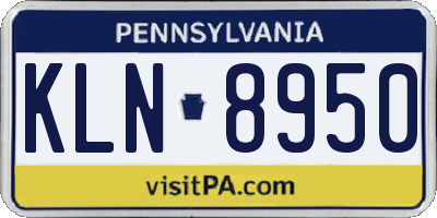 PA license plate KLN8950