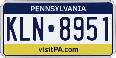PA license plate KLN8951