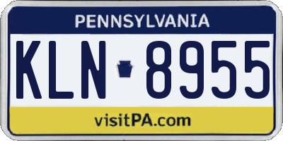 PA license plate KLN8955