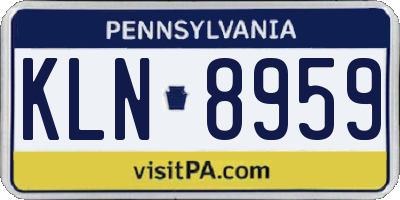 PA license plate KLN8959