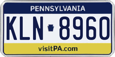PA license plate KLN8960