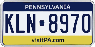 PA license plate KLN8970