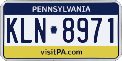 PA license plate KLN8971