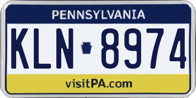 PA license plate KLN8974