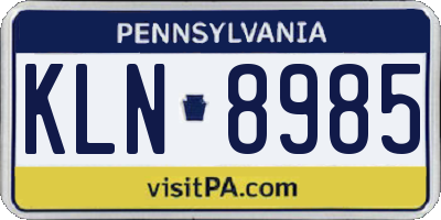 PA license plate KLN8985