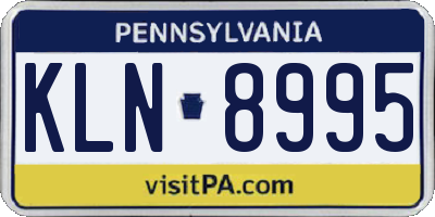 PA license plate KLN8995