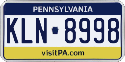 PA license plate KLN8998