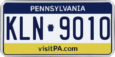PA license plate KLN9010
