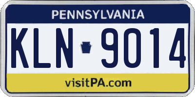 PA license plate KLN9014