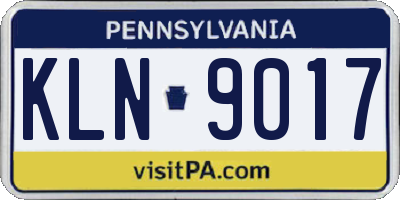 PA license plate KLN9017