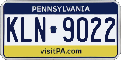 PA license plate KLN9022