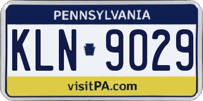 PA license plate KLN9029