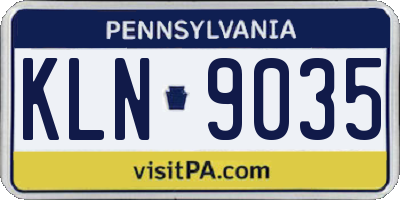 PA license plate KLN9035
