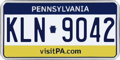 PA license plate KLN9042
