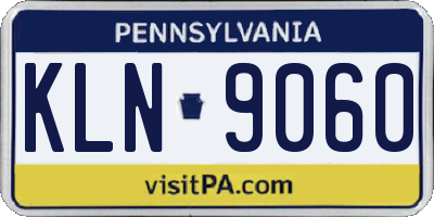PA license plate KLN9060