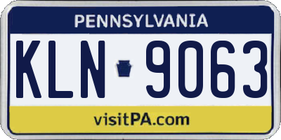 PA license plate KLN9063