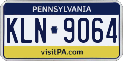 PA license plate KLN9064