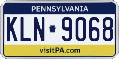 PA license plate KLN9068